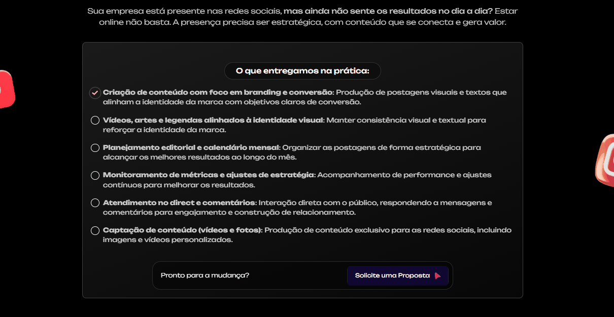 Checkbox interativo